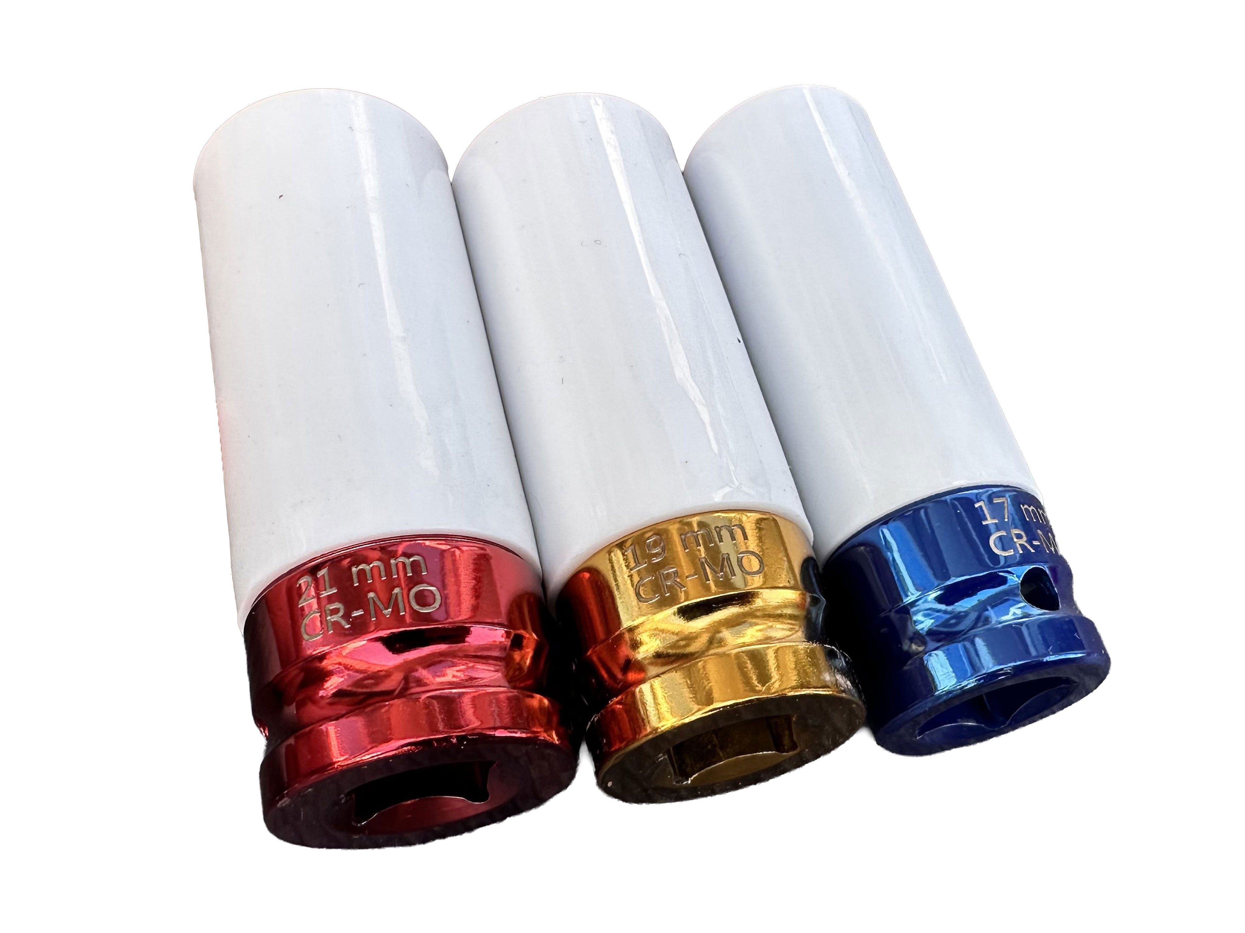 SET 3 BUC TUBULARE CU PROTECTIE PENTRU JANTE ALIAJ 17 19 21 MM GEBO TOOLS