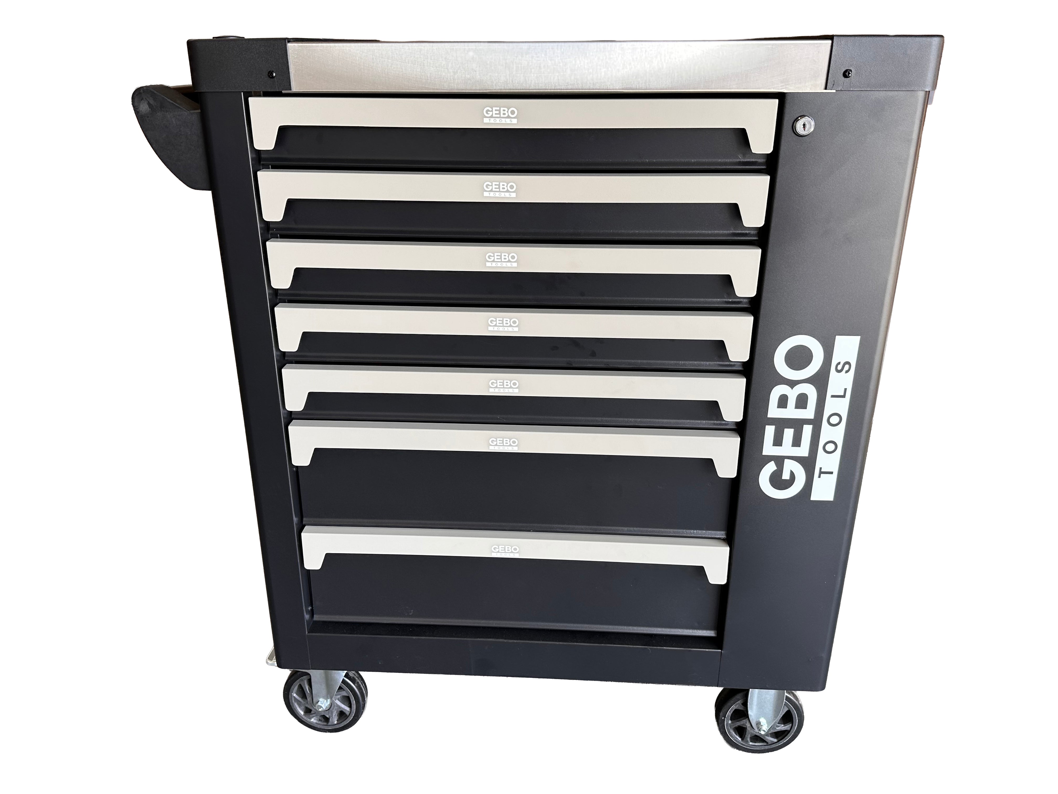 DULAP DE SCULE ECHIPAT PROFESIONAL CU 7 SERTARE 7 MODULE CARBON 262 PIESE GEBO TOOLS