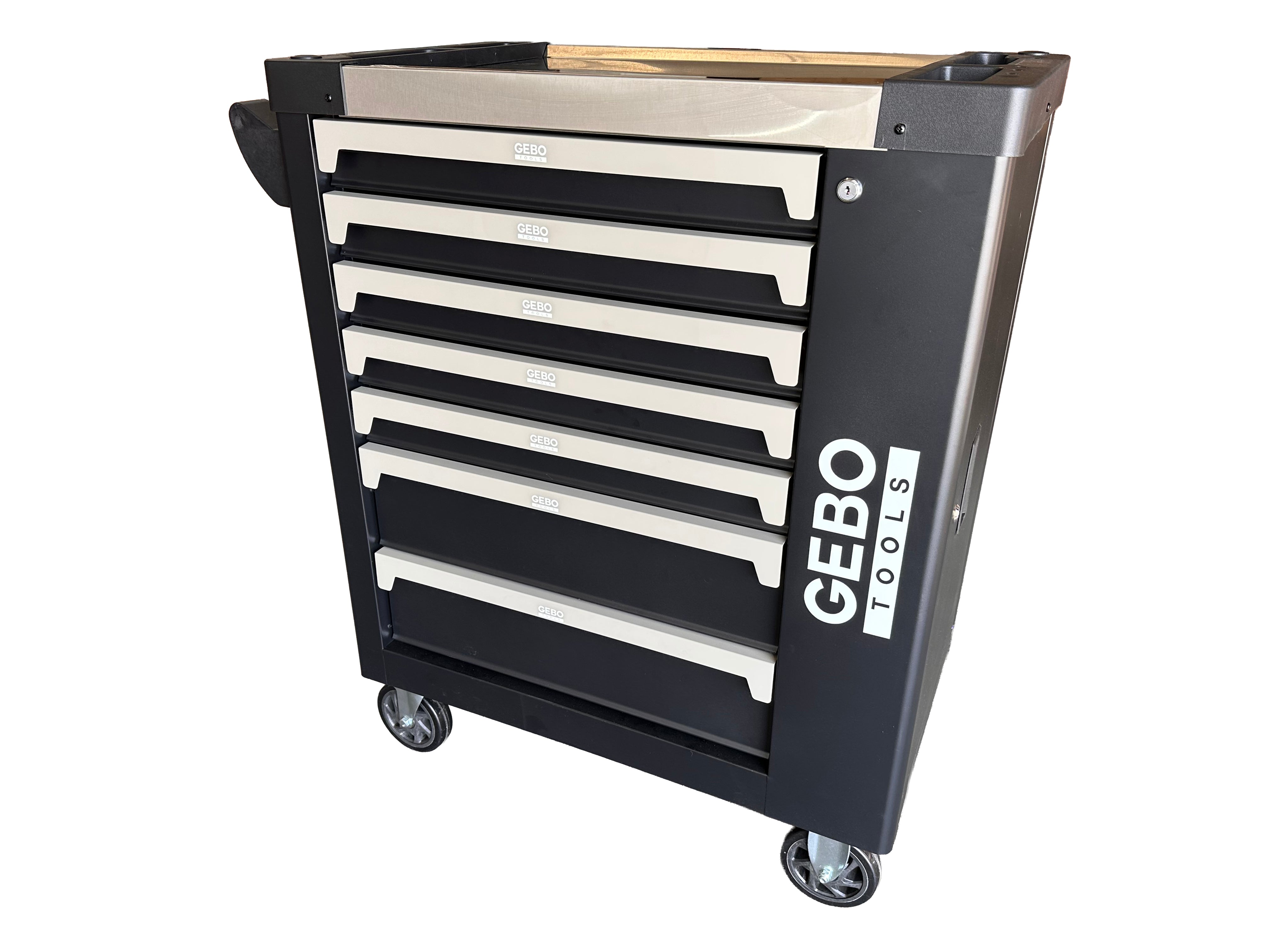 DULAP DE SCULE ECHIPAT PROFESIONAL CU 7 SERTARE 7 MODULE CARBON 262 PIESE GEBO TOOLS