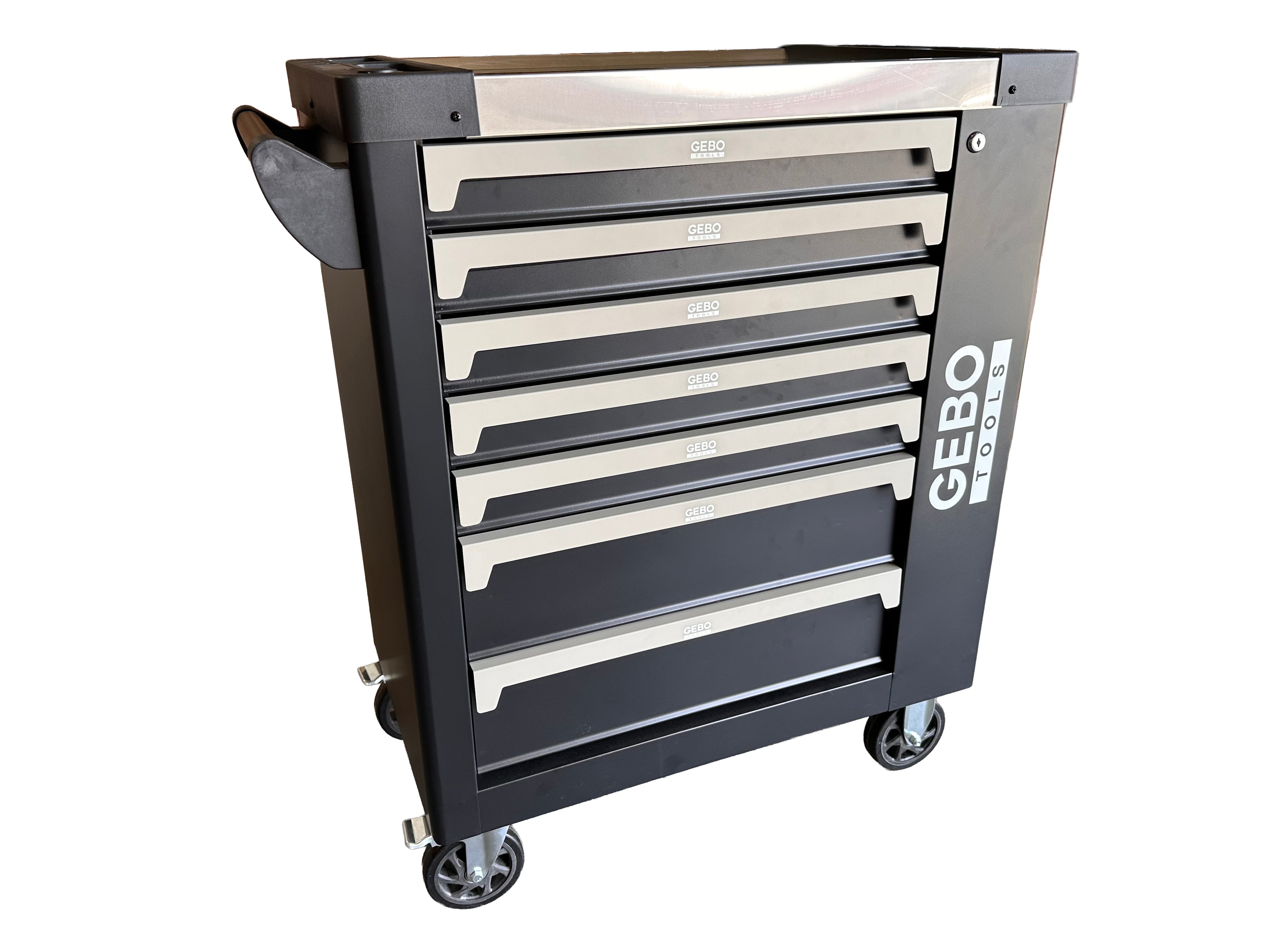 DULAP DE SCULE ECHIPAT PROFESIONAL CU 7 SERTARE 7 MODULE CARBON 262 PIESE GEBO TOOLS