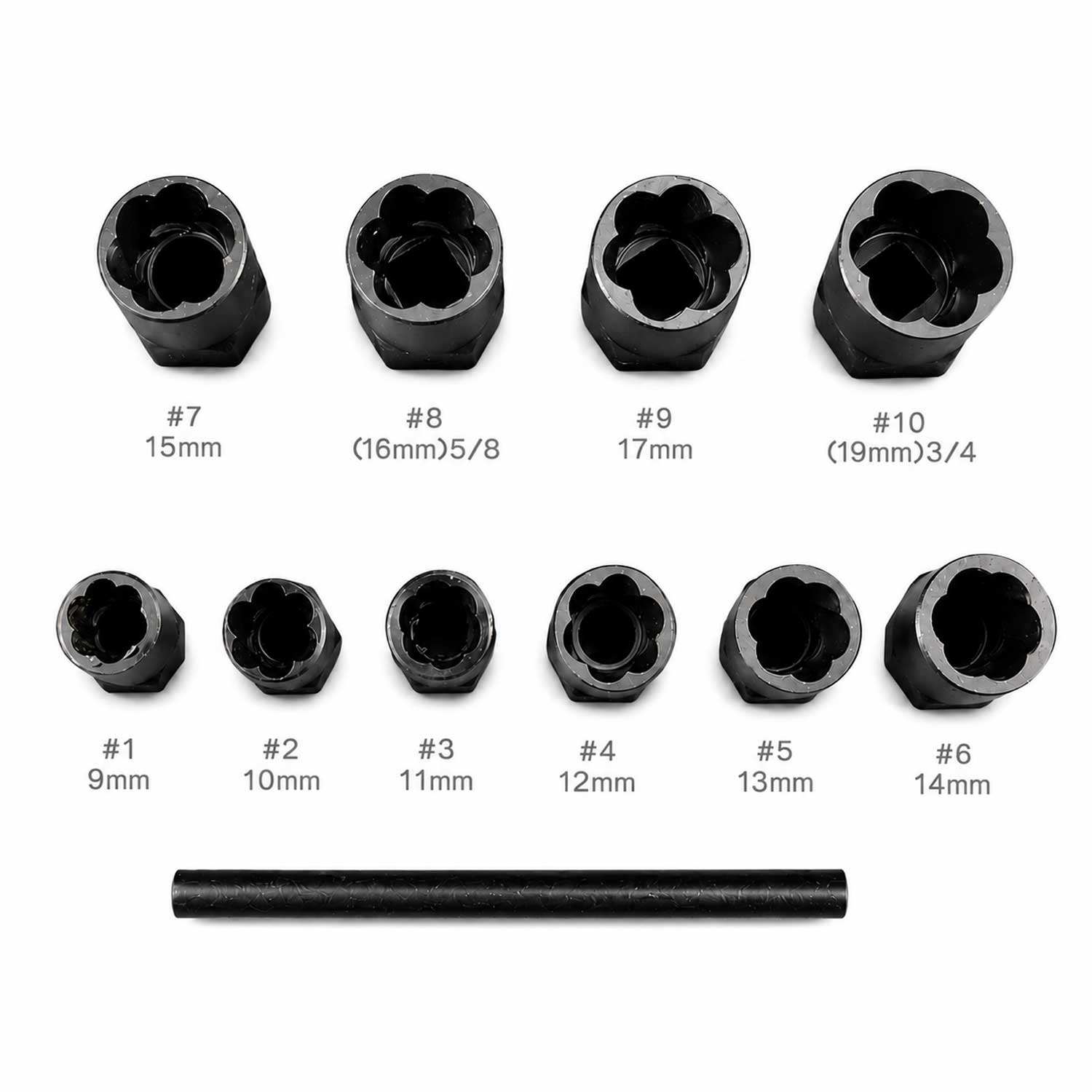 SET TUBULARE PENTRU SURUBURI UZATE 9-19MM 11 PIESE GEBO TOOLS