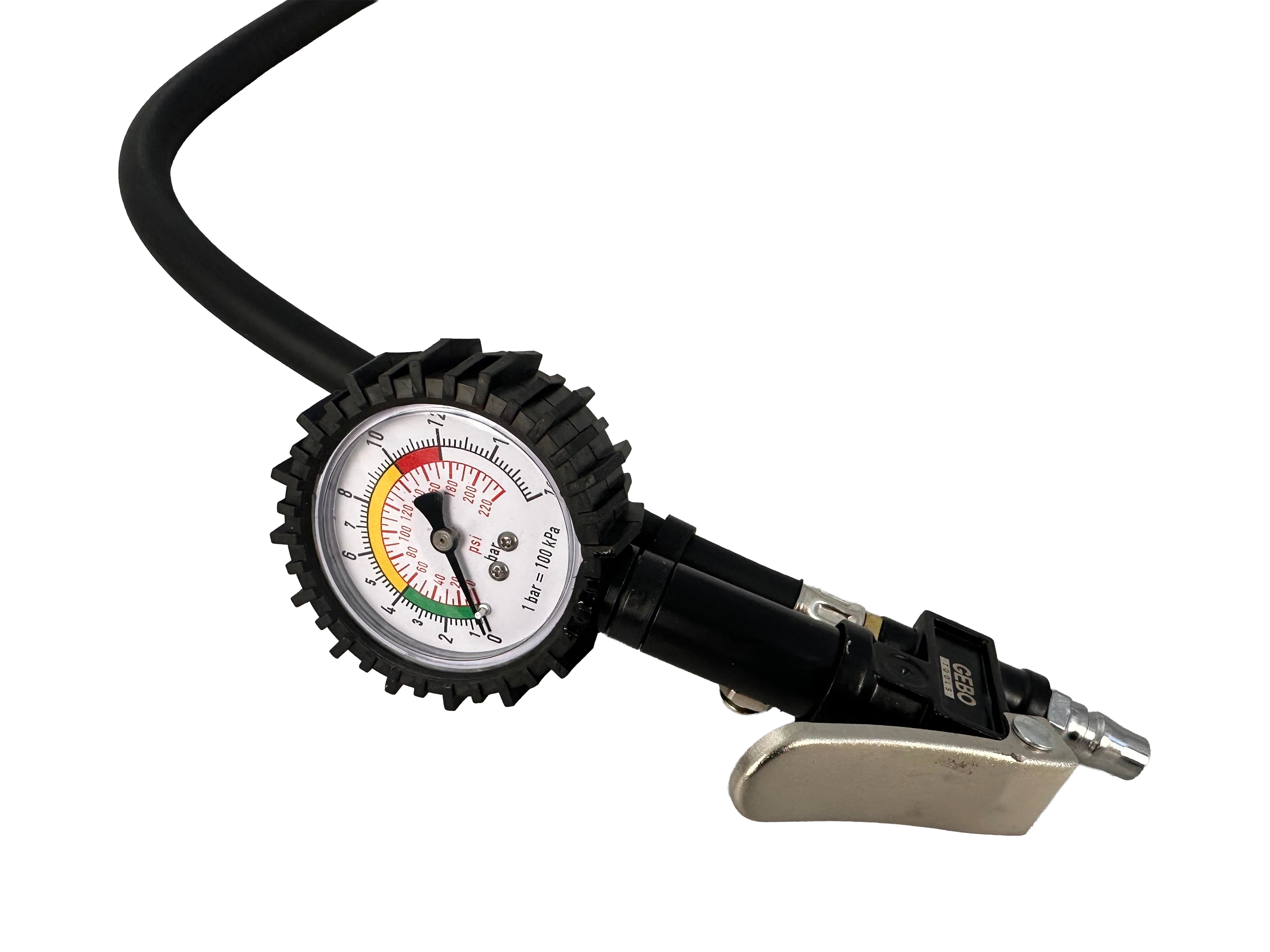 PISTOL DE UMFLAT ROTI CU MANOMETRU ANALOGIC 0-15BAR GEBO TOOLS