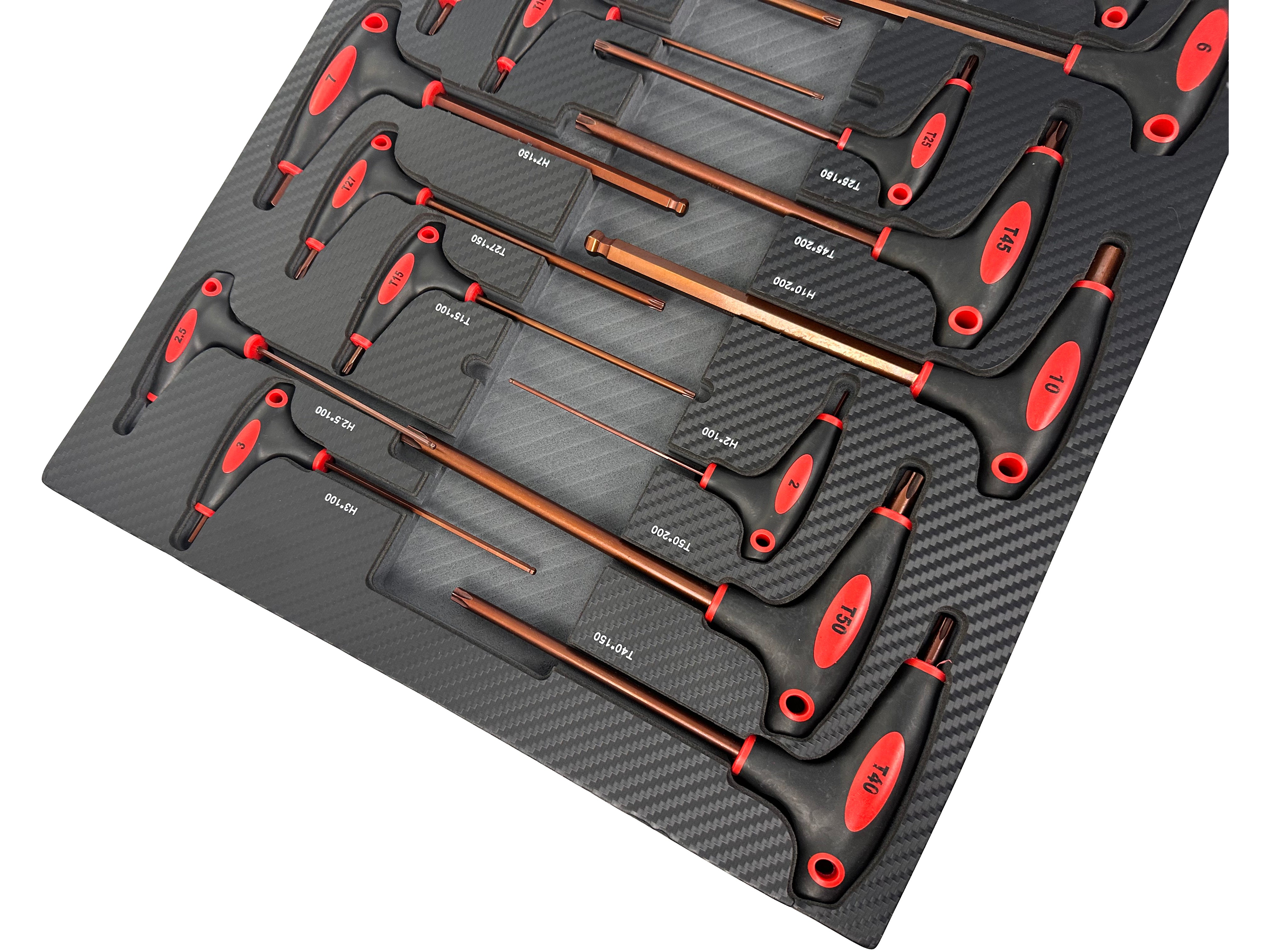 MODUL DULAP TORX IMBUS IN INCH CU MANER T 18 PIESE GEBO TOOLS