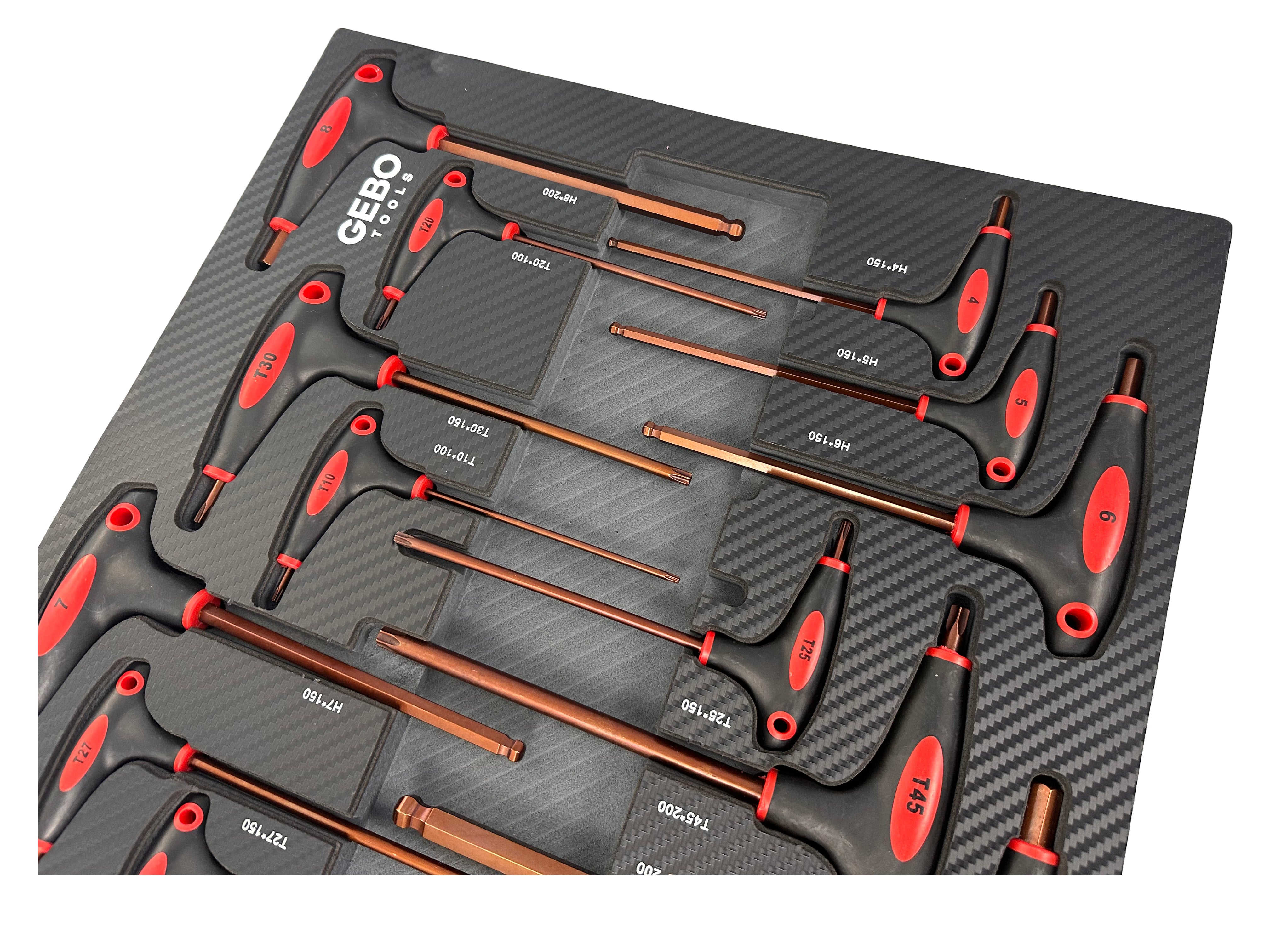 MODUL DULAP TORX IMBUS IN INCH CU MANER T 18 PIESE GEBO TOOLS