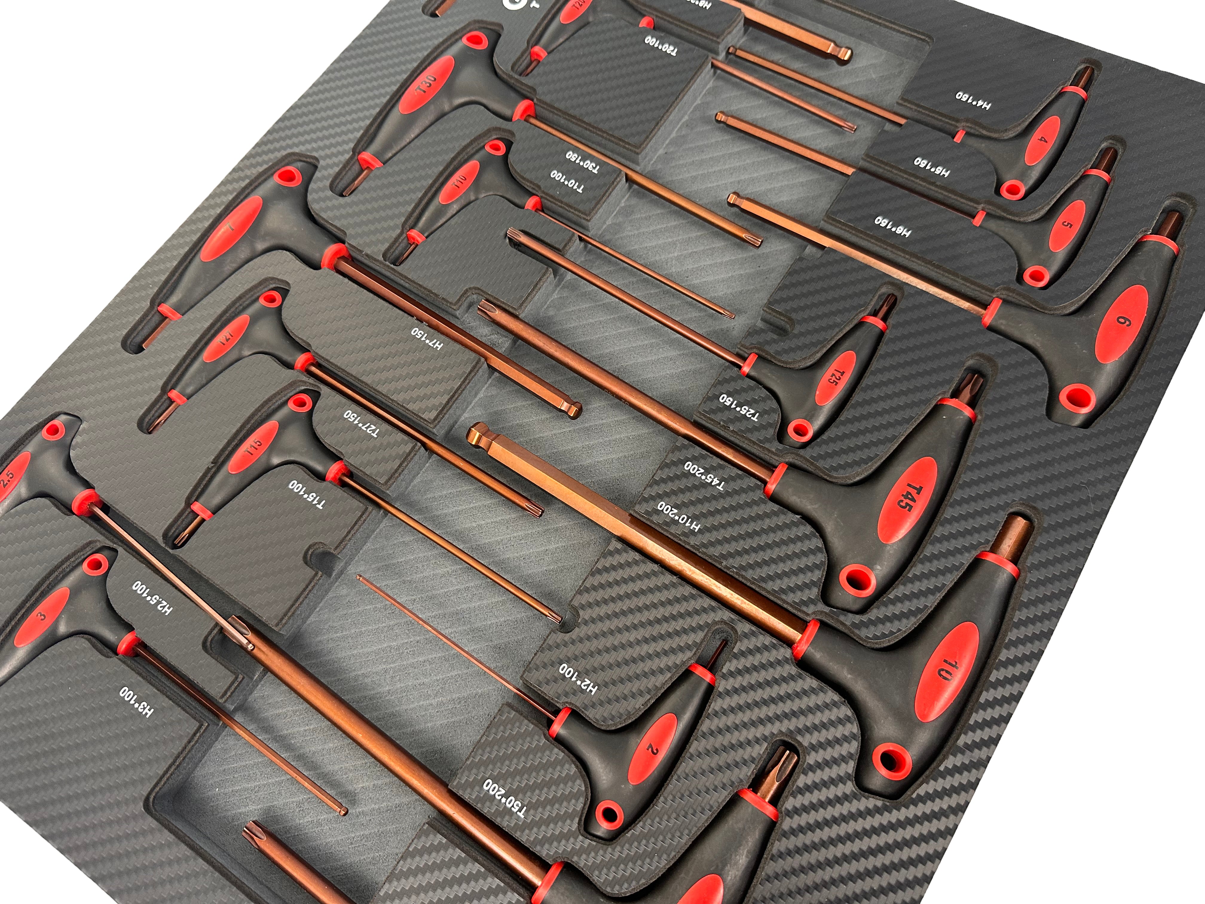 MODUL DULAP TORX IMBUS IN INCH CU MANER T 18 PIESE GEBO TOOLS