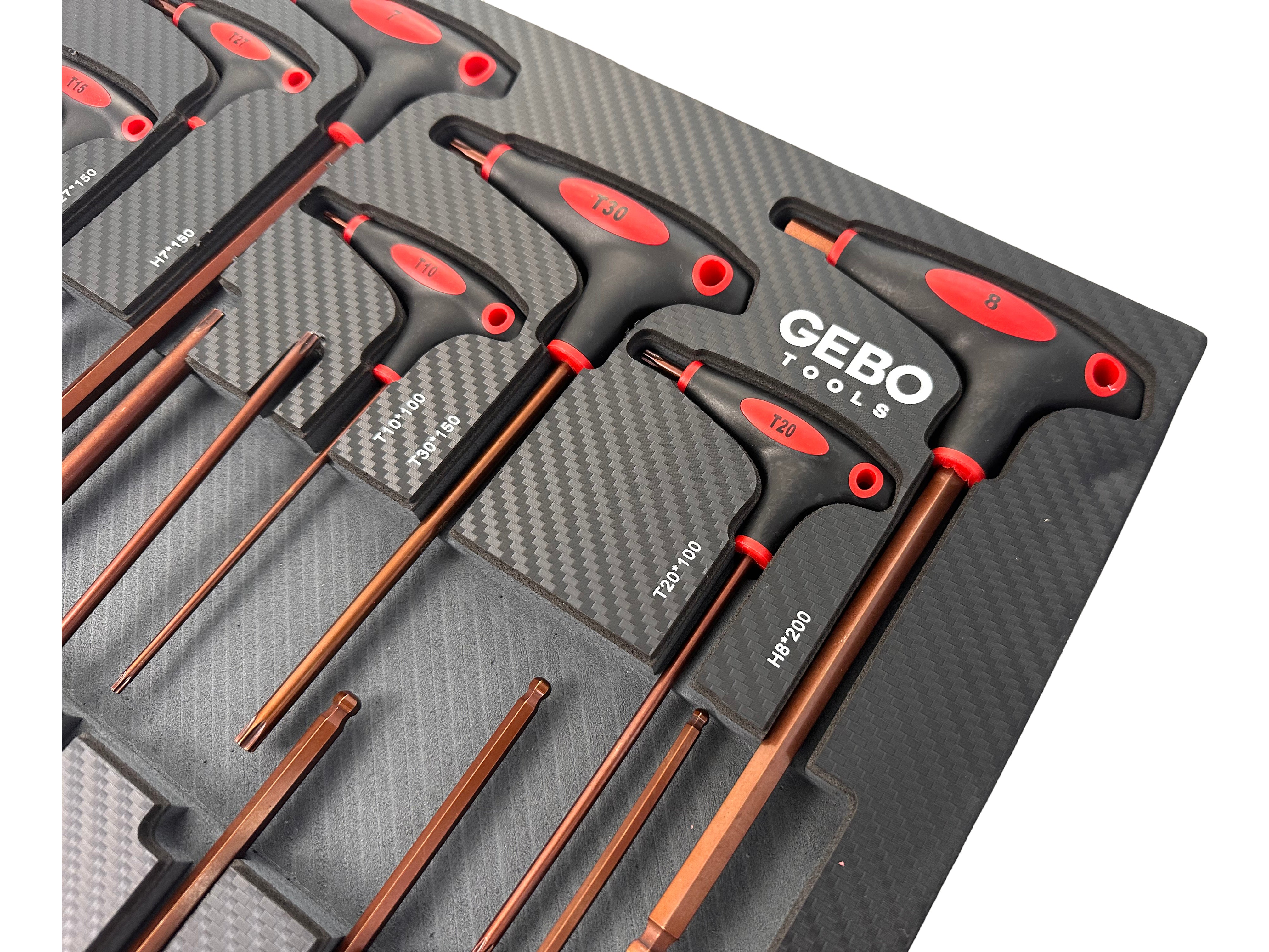 MODUL DULAP TORX IMBUS IN INCH CU MANER T 18 PIESE GEBO TOOLS