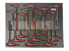 MODUL DULAP TORX IMBUS IN INCH CU MANER T 18 PIESE GEBO TOOLS