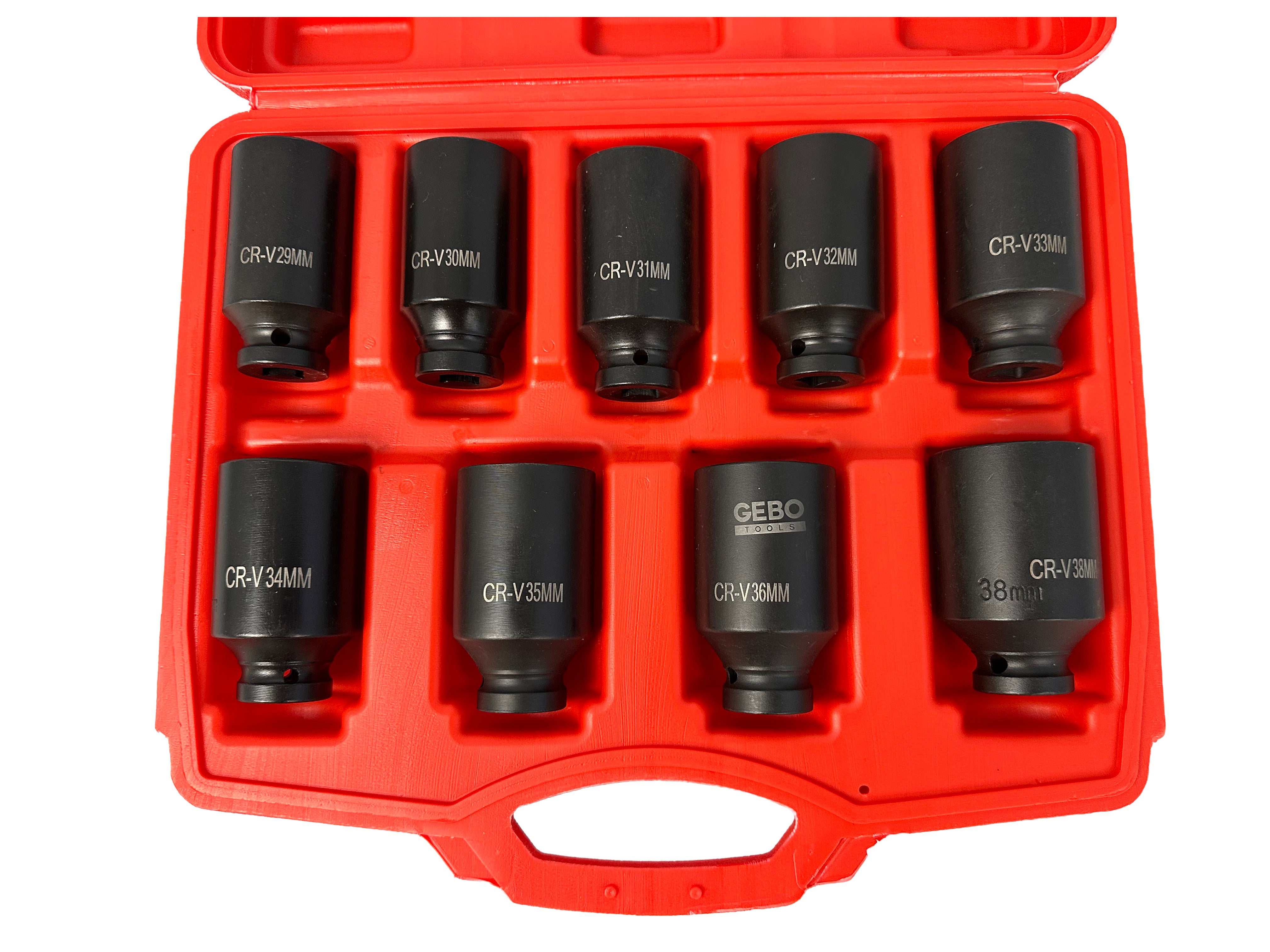 SET TUBULARE DE IMPACT 1/2 PENTRU PLANETARE 9 PIESE 29-38MM GEBO TOOLS