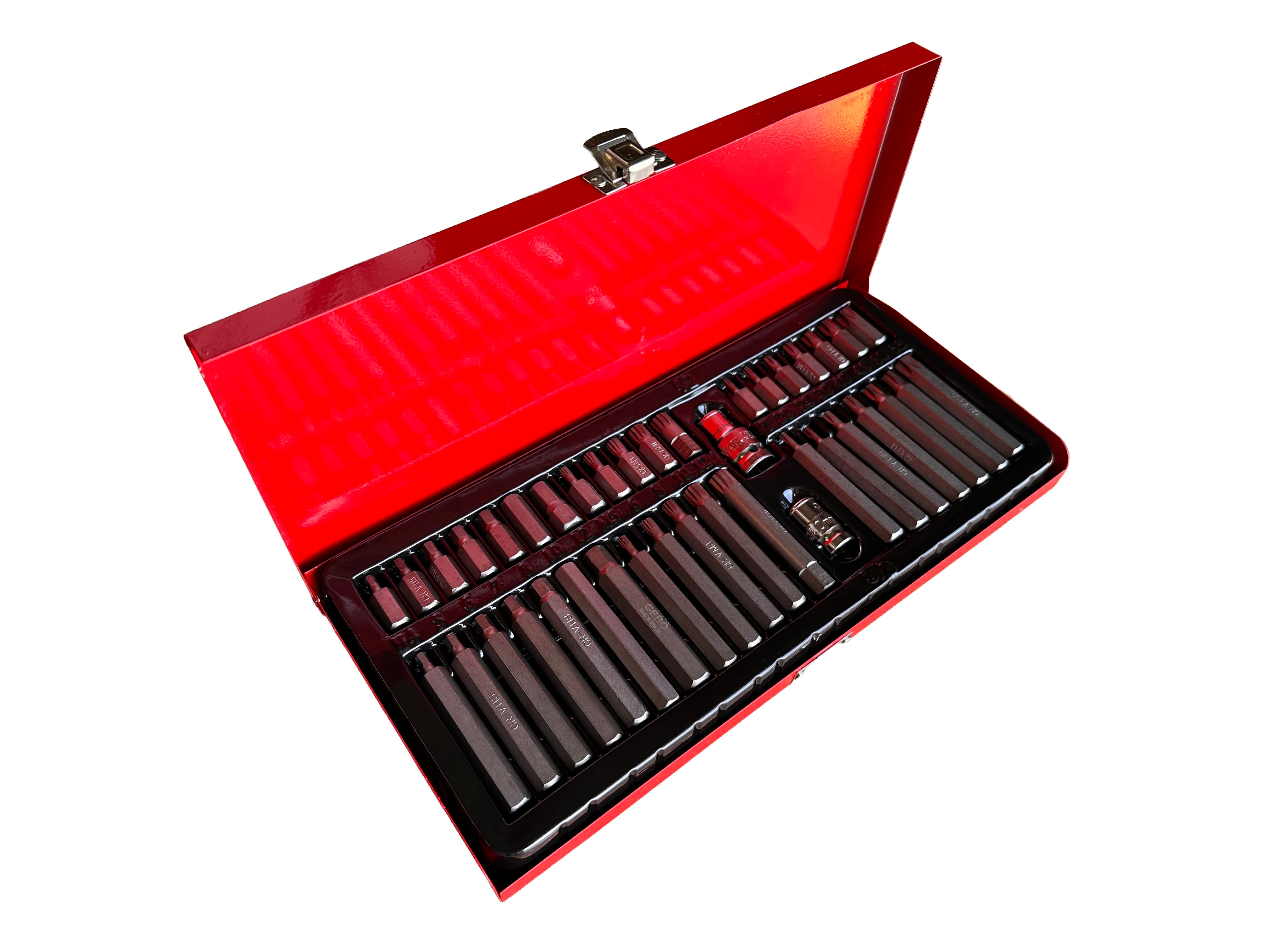 TRUSA BITI IMBUSURI TORX XZN HEX SPLIN 40 BUC CUTIE METALICA GEBO TOOLS
