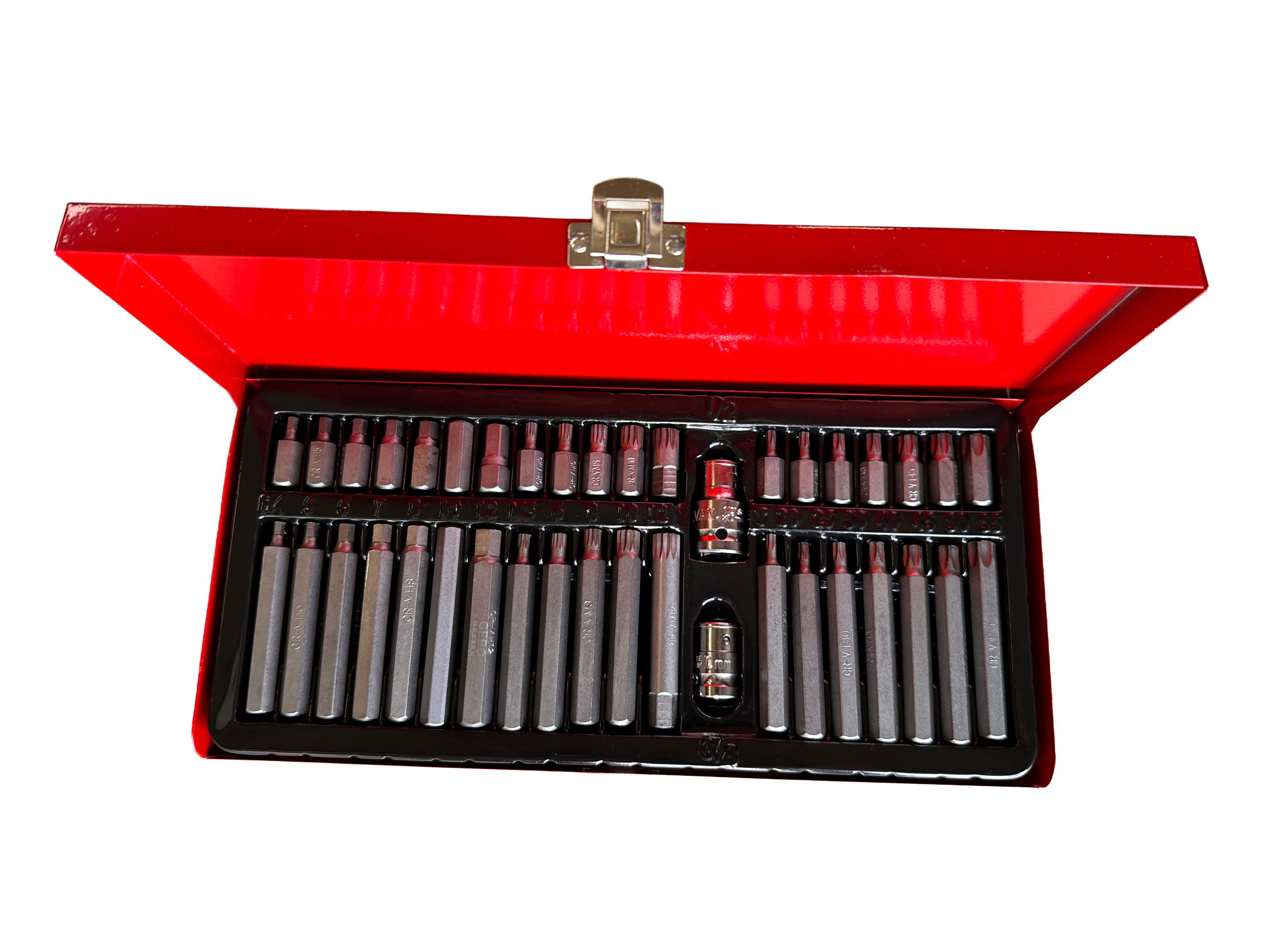 TRUSA BITI IMBUSURI TORX XZN HEX SPLIN 40 BUC CUTIE METALICA GEBO TOOLS