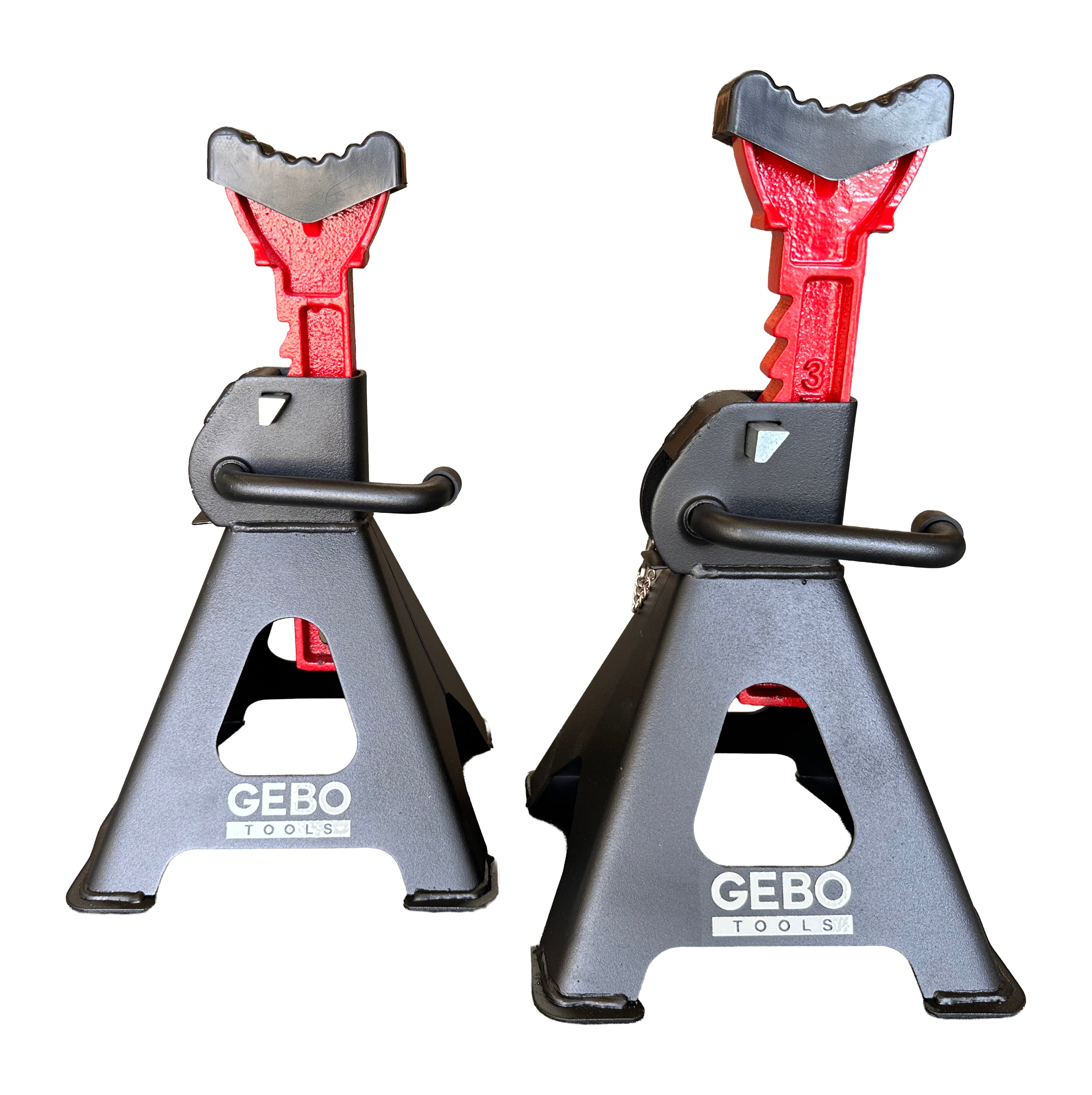 SET 2 CAPRE 3T 29.5-43CM SUSTINERE AUTO CU SIGURANTA BLOCARE DUBLA SI TAMPON DE CAUCIUC PENTRU PROTECTIE PRAG AUTO GEBO TOOLS