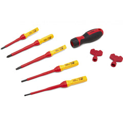 SET 8 SURUBELNITE IZOLATE VDE PENTRU ELECTRICIENI CU CAPETE INTERSCHIMBABILE HBM