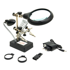 LAMPA LED DE LUCRU CU LUPA SI BRATE METALICE AJUTATOARE PT LIPIT