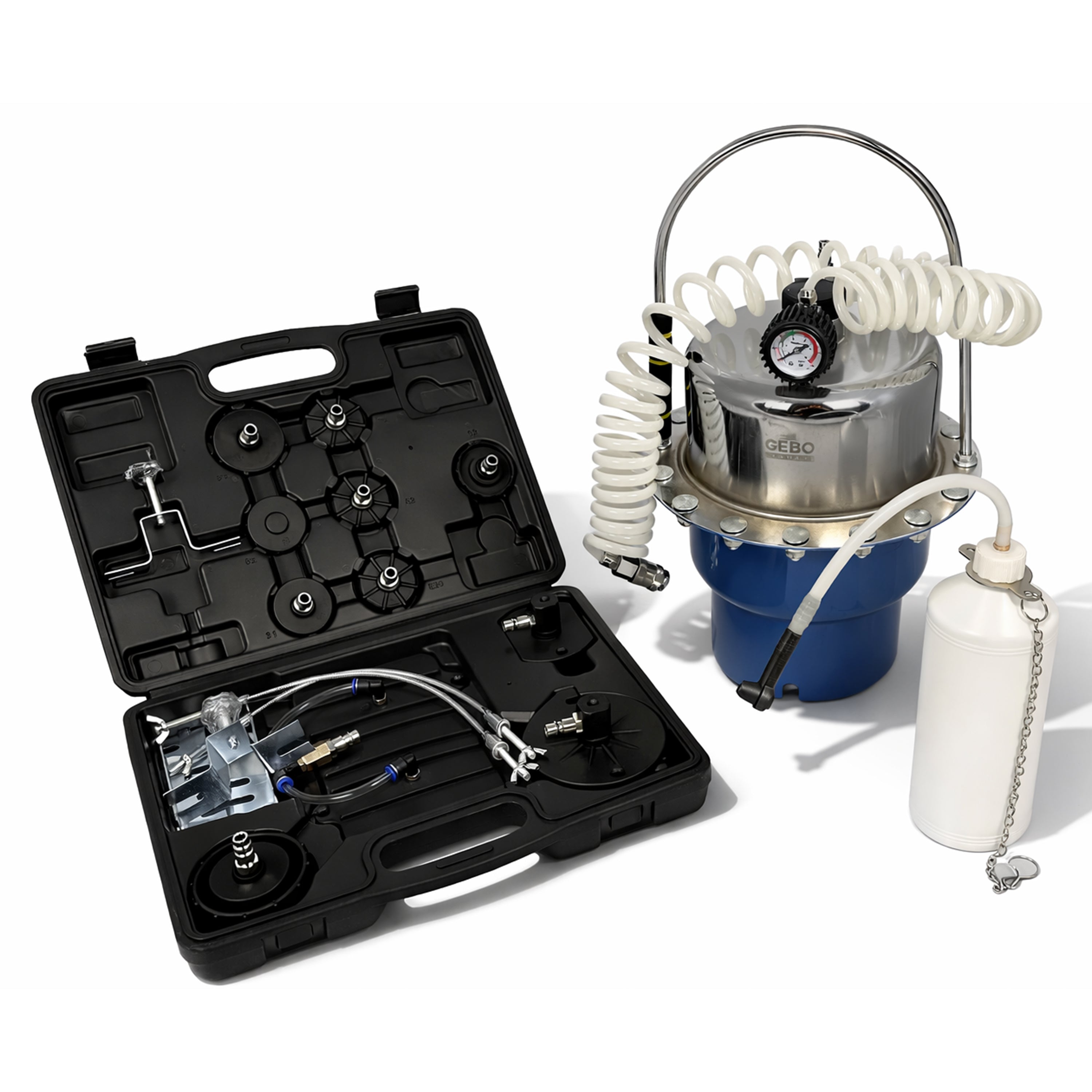 DISPOZITIV DE AERISIT SI SCHIMBAT LICHID DE FRANA UNIVERSALA CU ADAPTOARE GEBO TOOLS