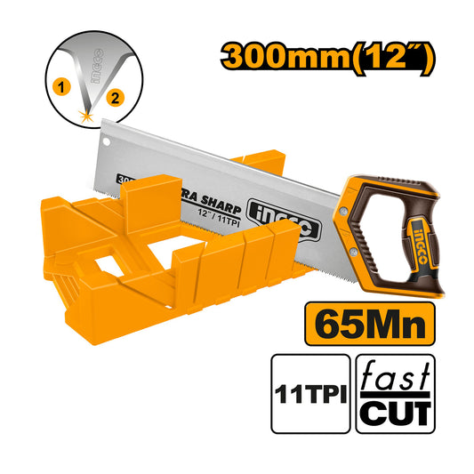 FIERASTRAU CU SUPORT PENTRU TAIERE IN UNGHI 300MM INGCO