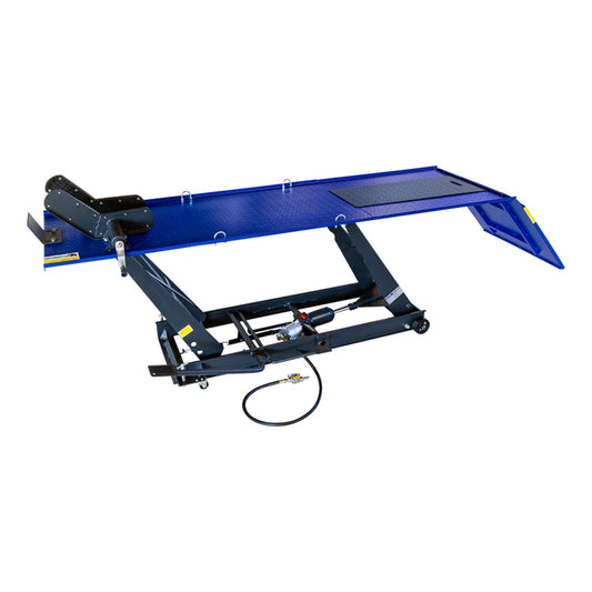 ELEVATOR HIDRO-PNEUMATIC PT. MOTOCICLETE 450KG CU FIXARE ROATA