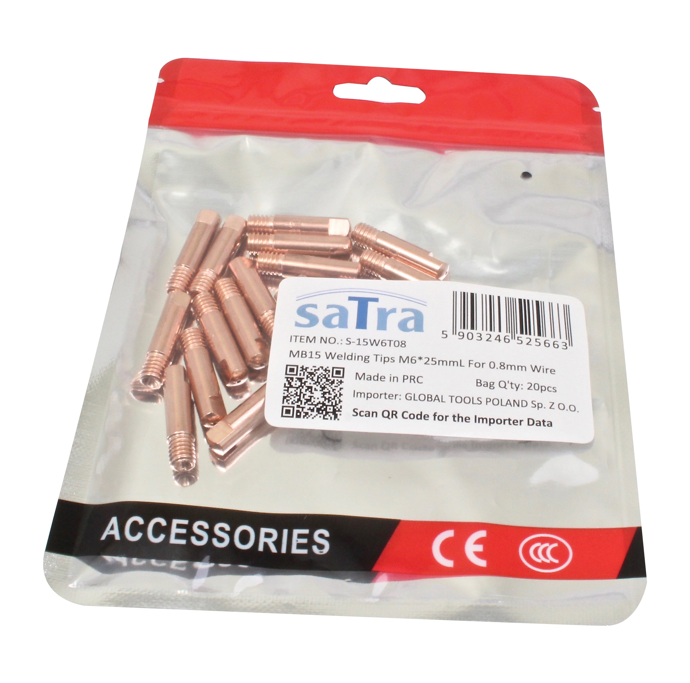 SET 20 BUC DUZE DE CONTACT SUDURA MIG/MAG M6 PENTRU SARMA 0.8 MM, LUNGIME 25 MM