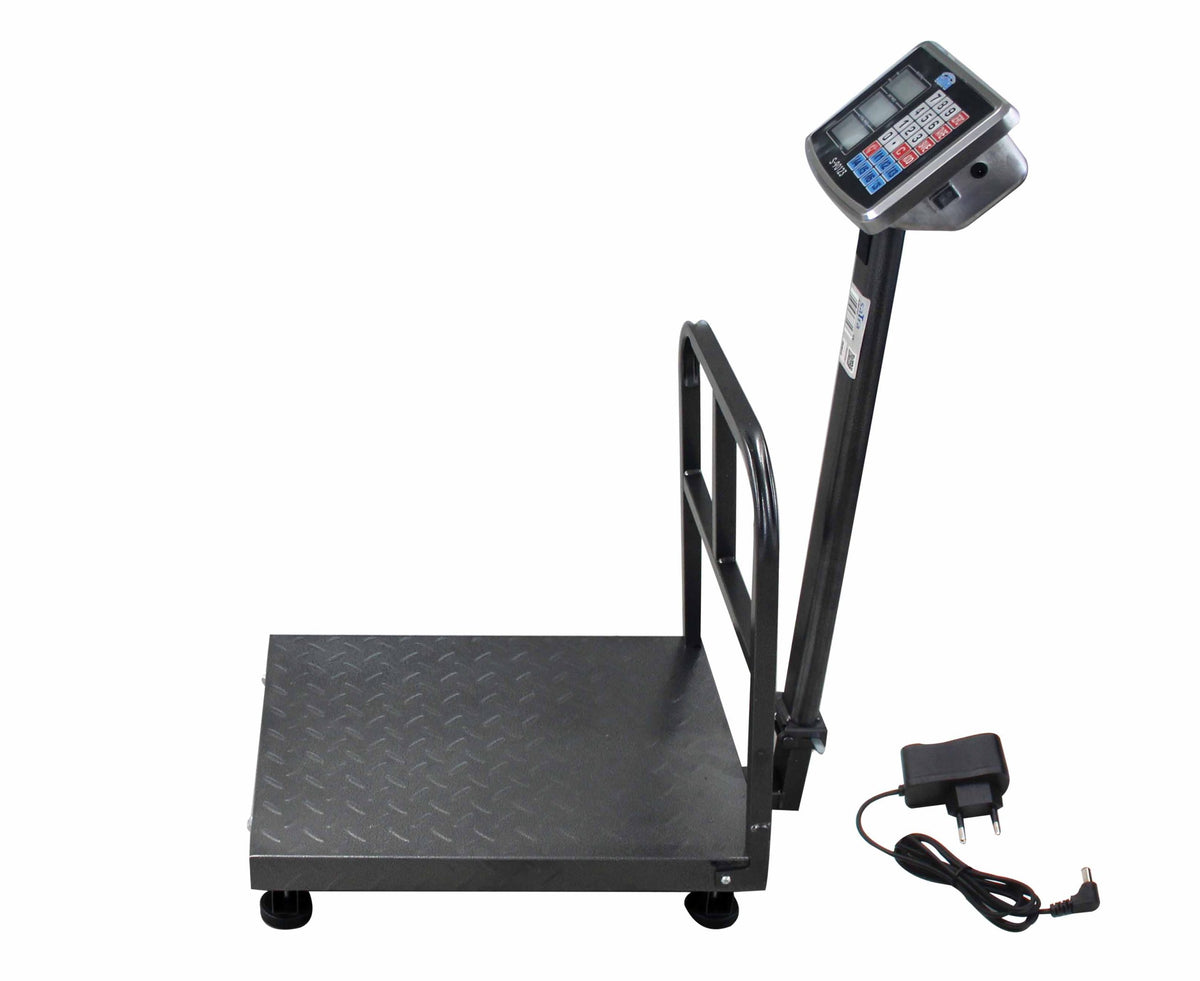 Cantar comercial pliabil cu platforma si ecran LCD 300 kg Satra
