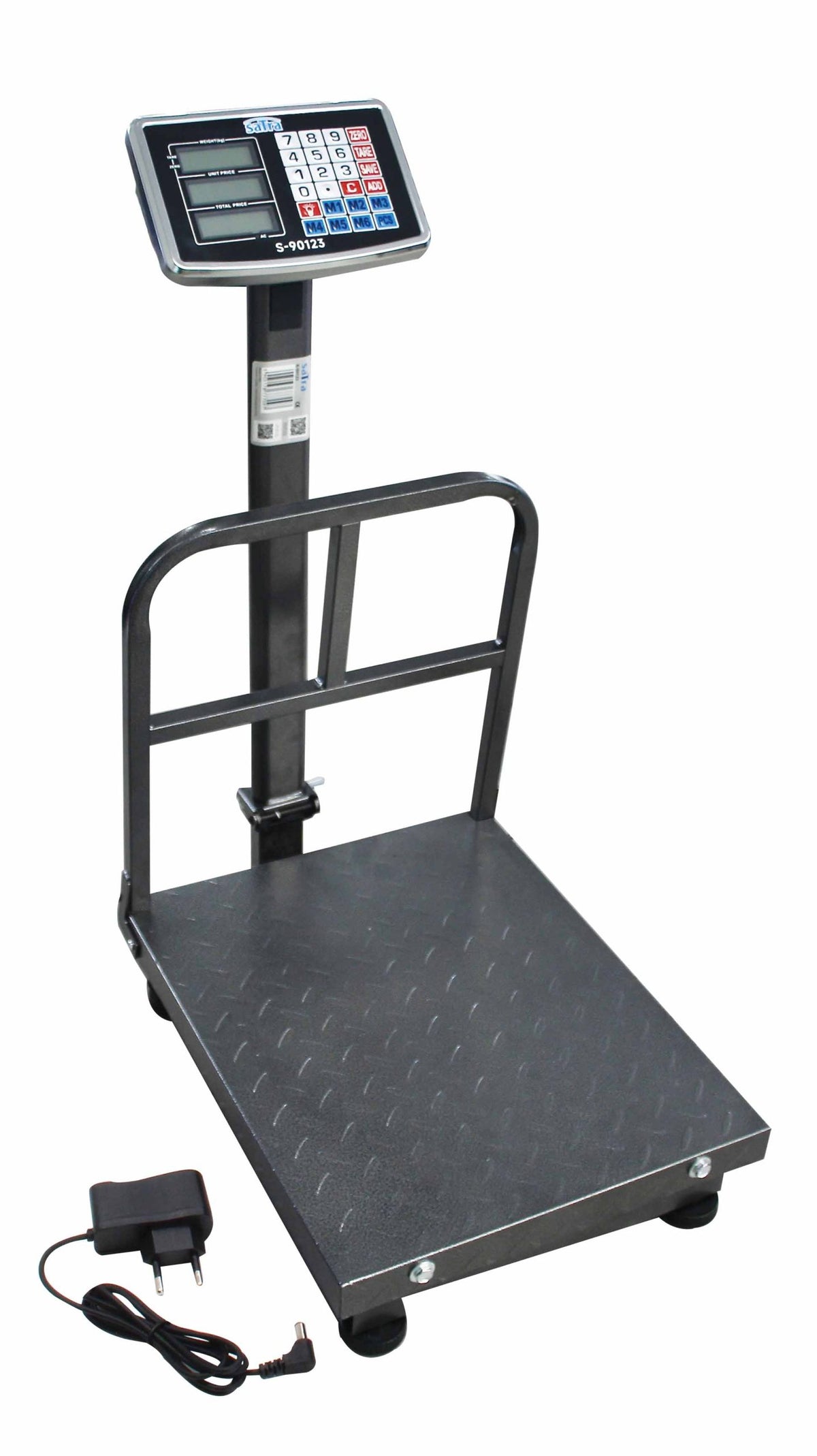 Cantar comercial pliabil cu platforma si ecran LCD 300 kg Satra