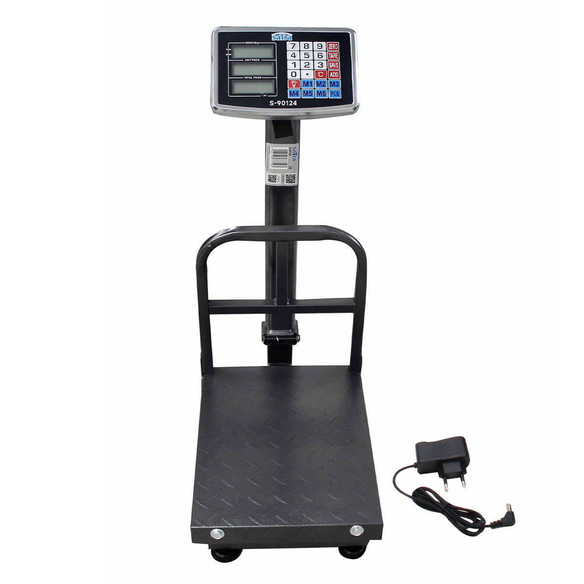 Cantar comercial pliabil cu platforma si ecran LCD 150 kg Satra