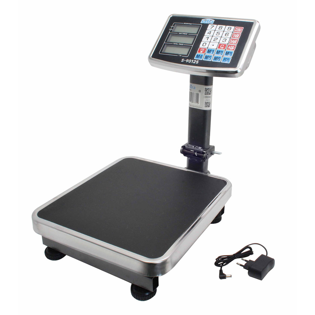 Cantar comercial pliabil cu platforma si ecran LCD 60kg Satra