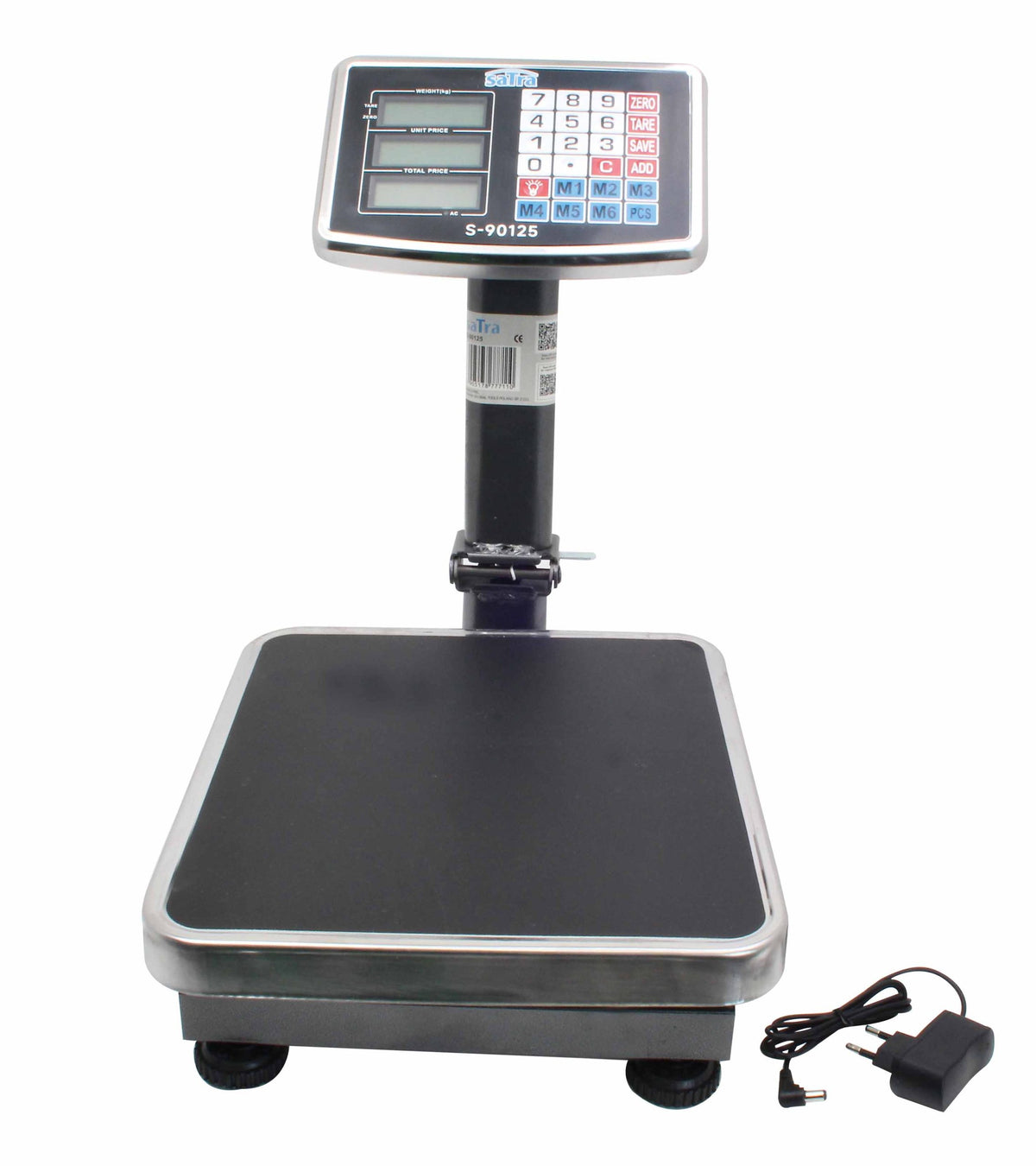 Cantar comercial pliabil cu platforma si ecran LCD 60kg Satra