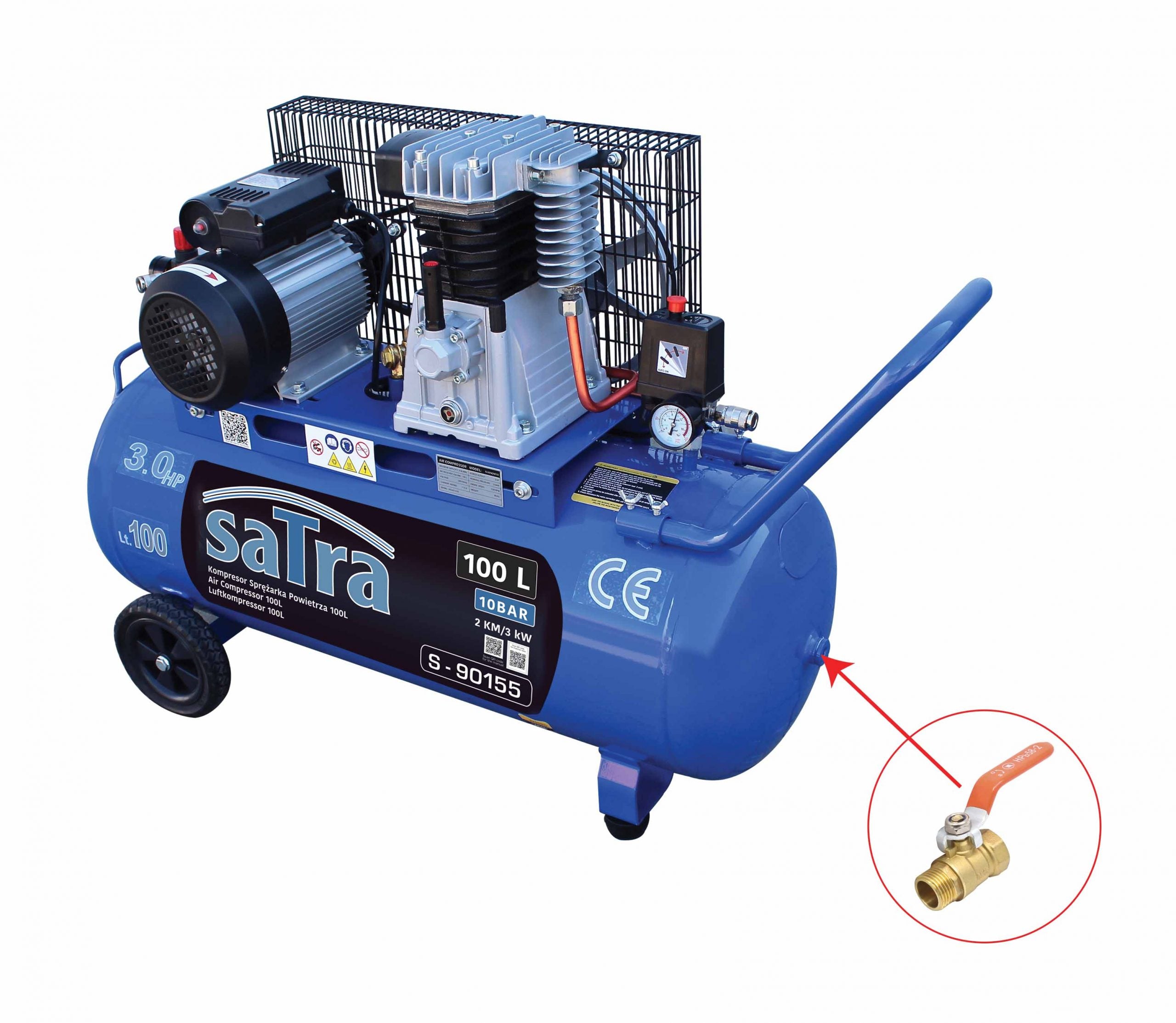 COMPRESOR DE AER 100L 3CP 230V SATRA