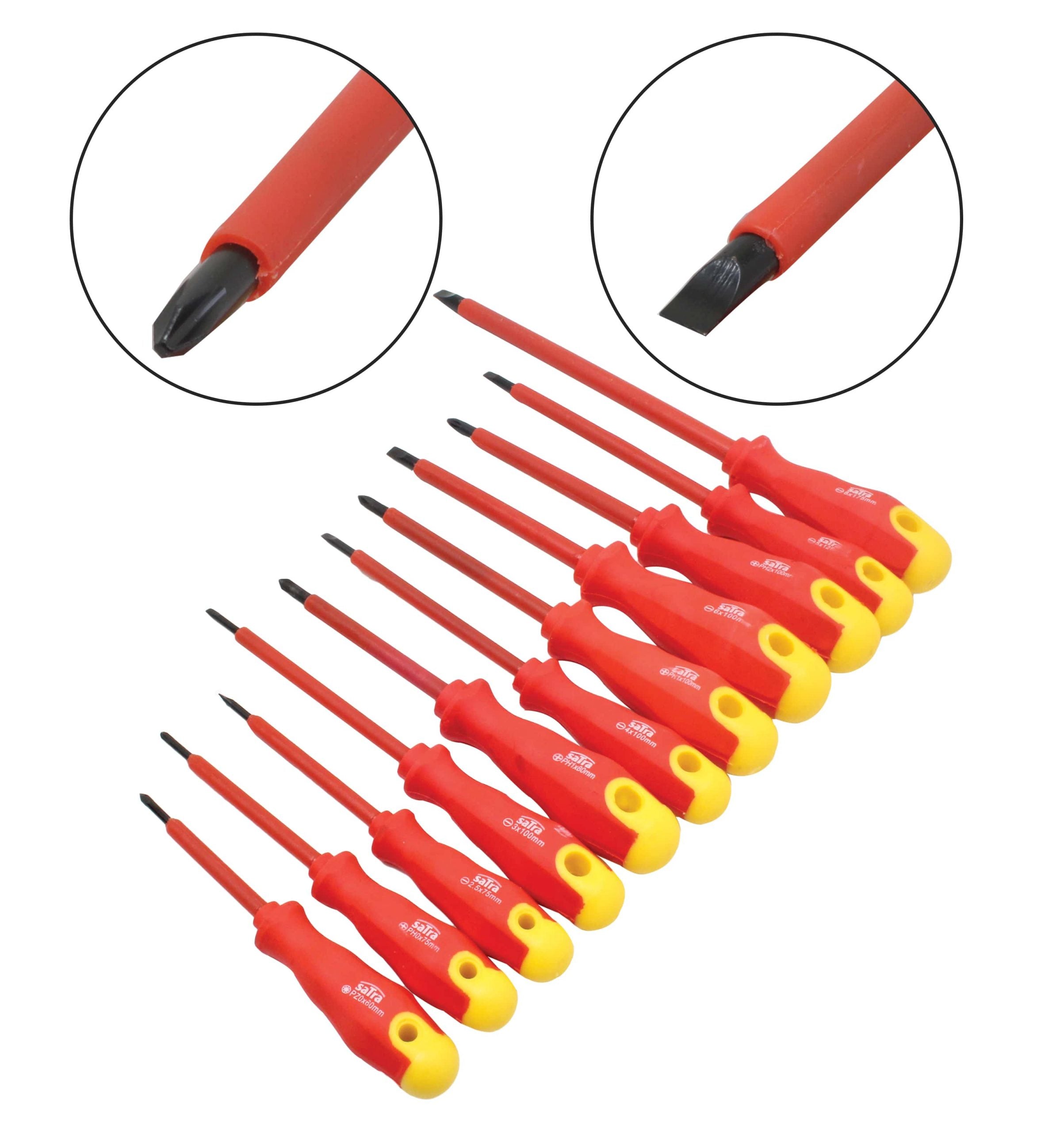 SET 11 SURUBELNITE IZOLATE PENTRU ELECTRICIENI, CR-V, CU VARF MAGNETIC