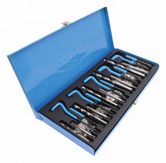 TRUSA 131 PIESE PENTRU REPARAT FILETE M5-M12 CU INSERTURI INOX, BURGHIE ȘI TAROZI HSS