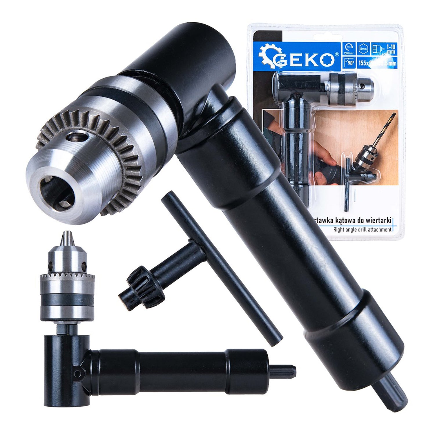 Adaptor unghiular pentru masini de gaurit si insurubat 1-10mm GEKO