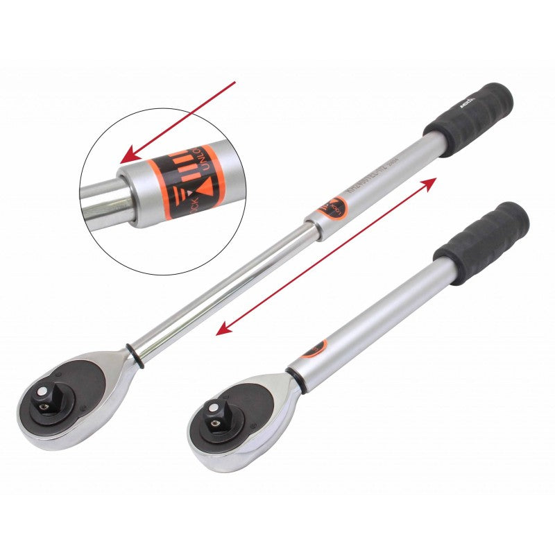 Antrenor clichet 1/2 48 de dinti cu maner telescopic 330-490 mm
