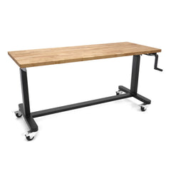 Banc de lucru cu blat din lemn masiv reglabil pe inaltime 152cm