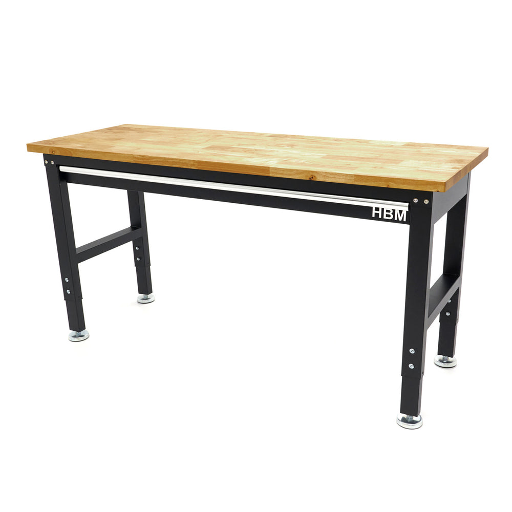 Banc de lucru reglabil pe inaltime cu blat din lemn 152cm HBM MACHINES