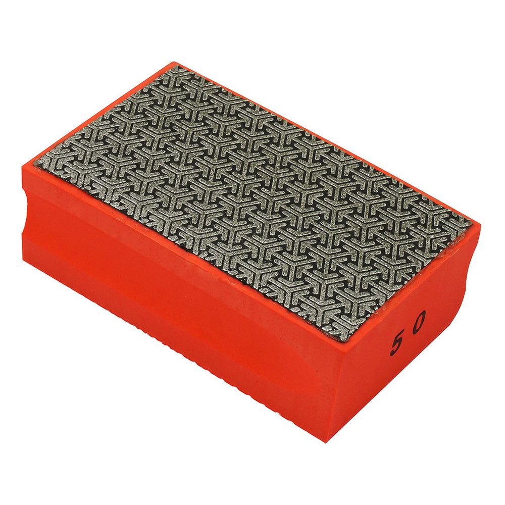 Burete diamantat pentru slefuire manuala, granulatie 50, 93 x 59 x 32mm - pentru gresie, granit, marmura si piatra naturala