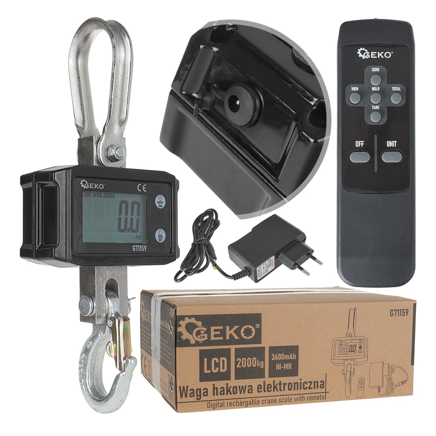 Cantar digital de macara 2000kg cu telecomanda GEKO