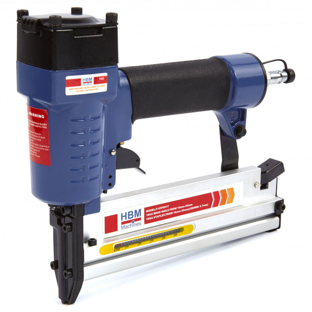 Capsator pneumatic 2 in 1 pentru capse si cuie HBM