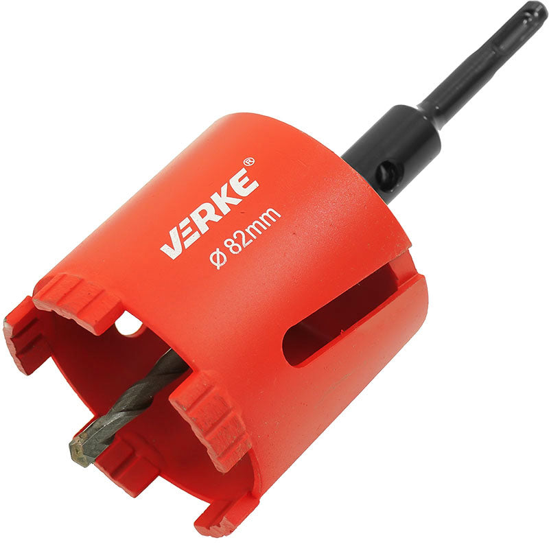 Carota diamantata 82mm VERKE - 5 segmente turbo, m16 SDS PLUS pentru beton si caramida