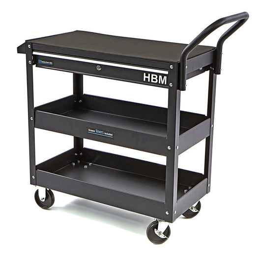 Carucior metalic  deluxe scule 3 rafturi sertar HBM negru