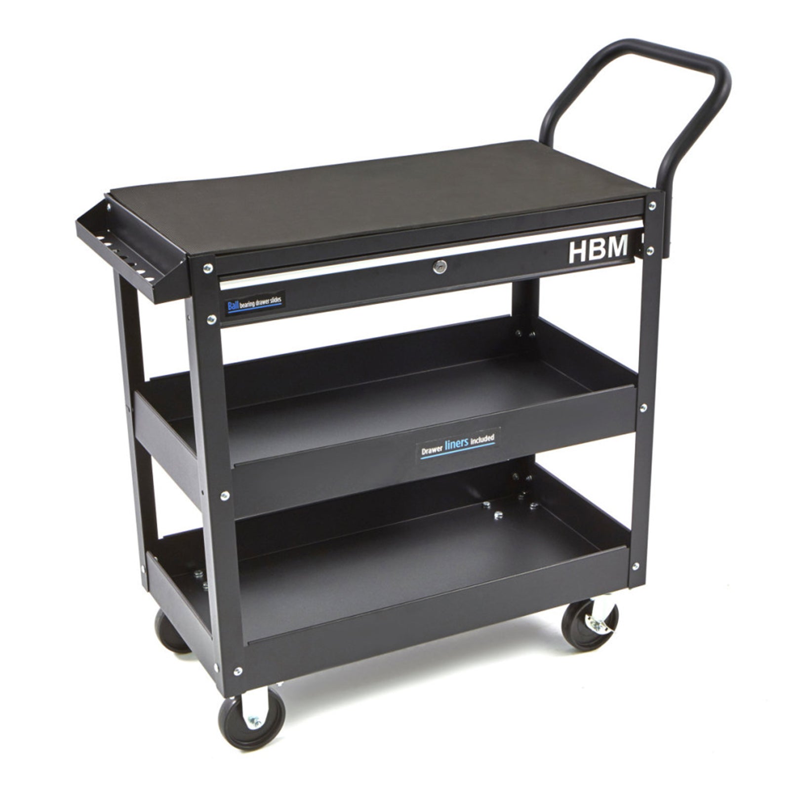 Carucior metalic  deluxe scule 3 rafturi sertar HBM negru