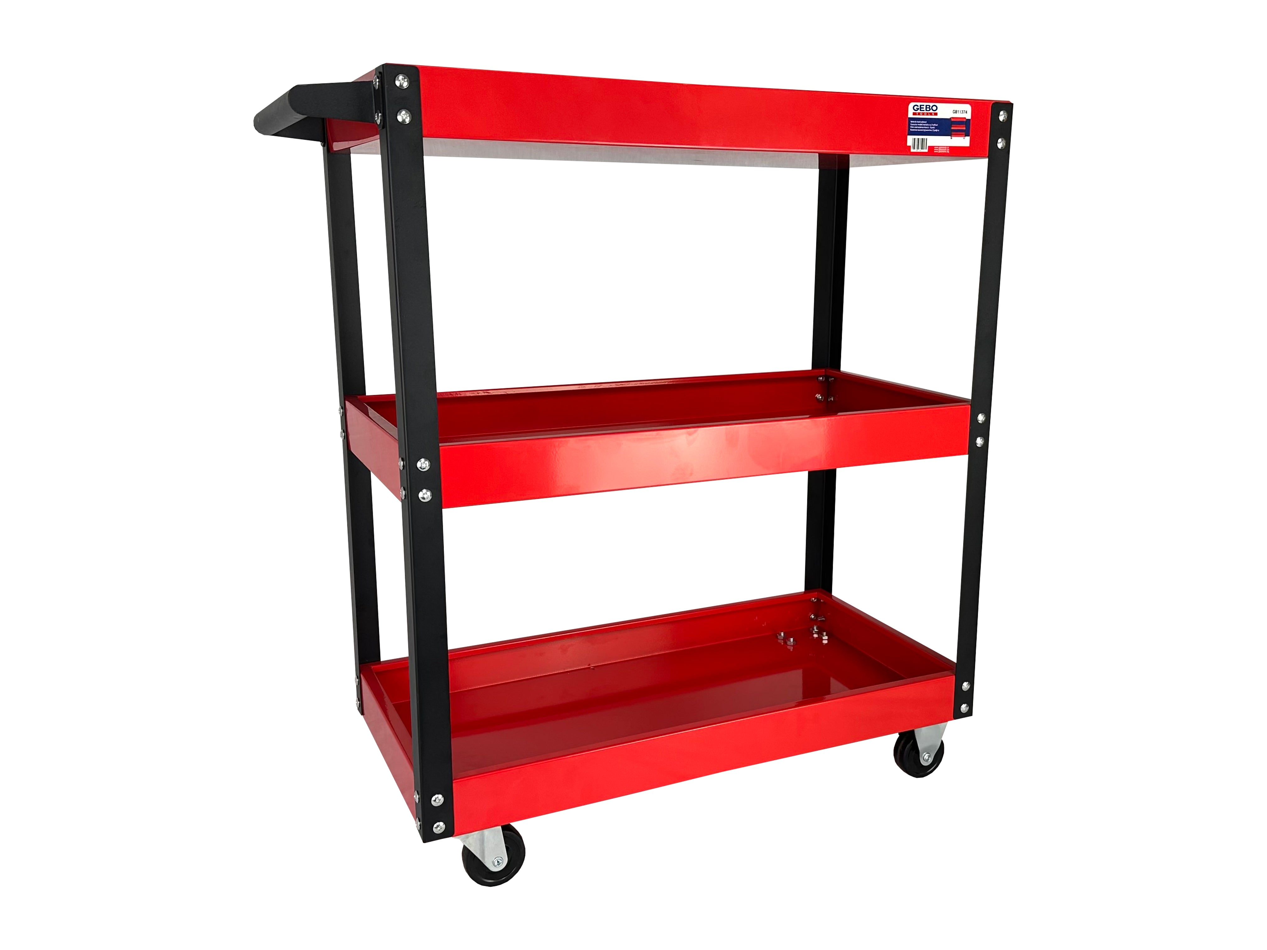 Carucior mobil metalic cu 3 rafturi GEBO tools