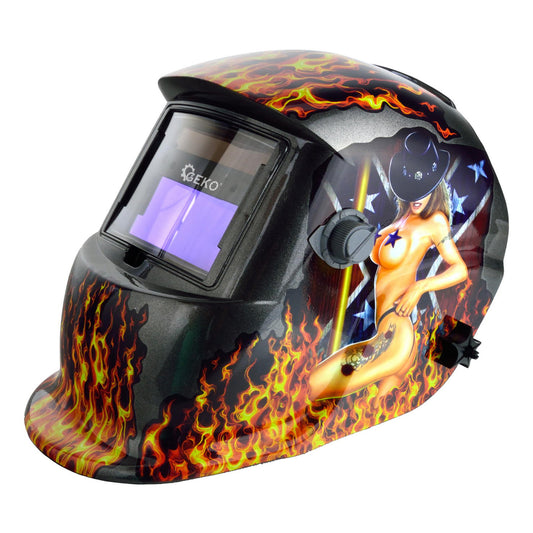 Casca de sudura cu filtru auto-intunecare profi flame