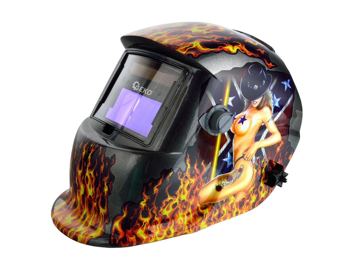 Casca de sudura cu filtru auto-intunecare profi flame