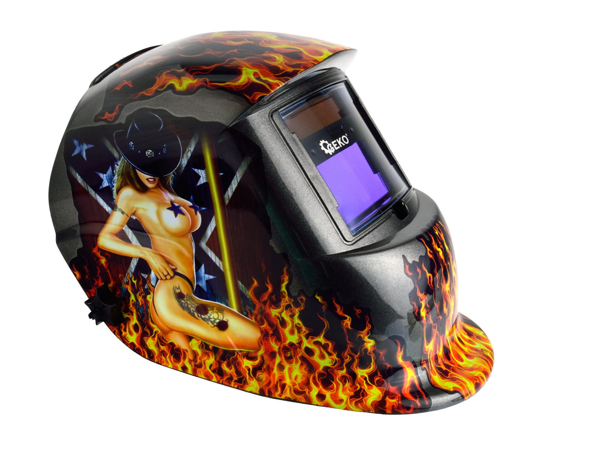 Casca de sudura cu filtru auto-intunecare profi flame