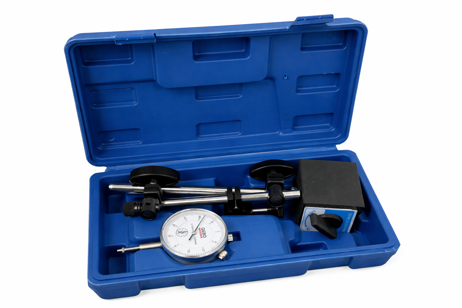 Ceas comparator 0-10mm cu baza suport magnetic GEBO TOOLS