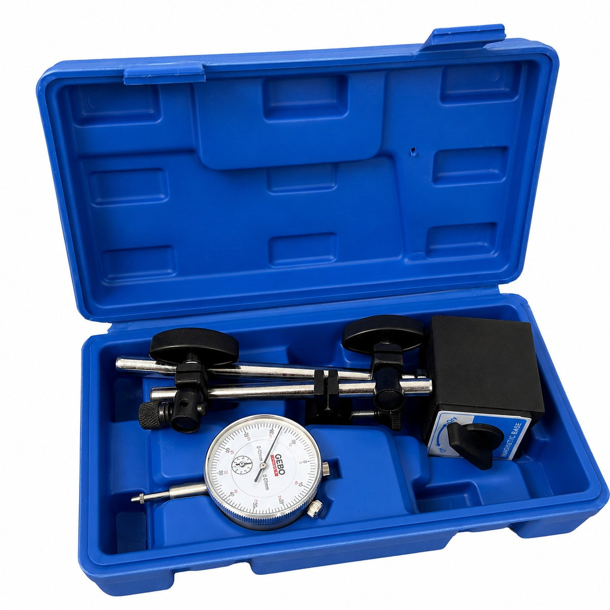 Ceas comparator 0-10mm cu baza suport magnetic GEBO TOOLS