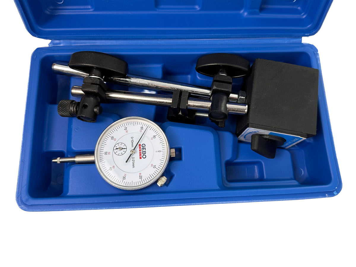 Ceas comparator 0-10mm cu baza suport magnetic GEBO TOOLS