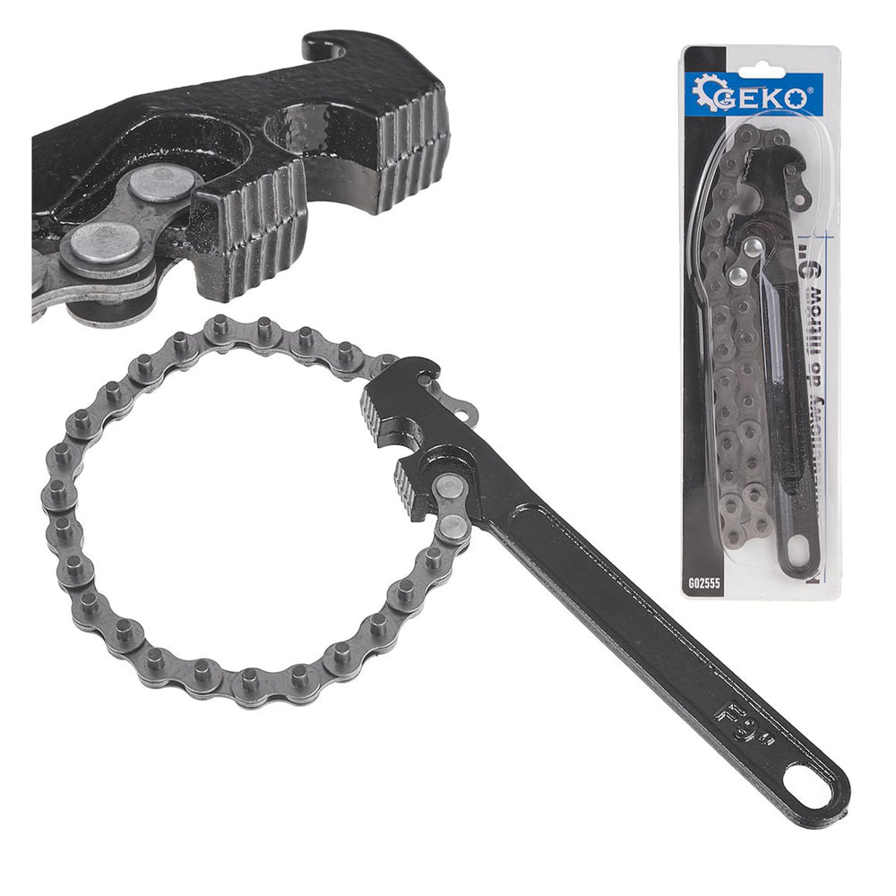Cheie filtru ulei reglabil cu lant 9" 60-125mm - GEKO