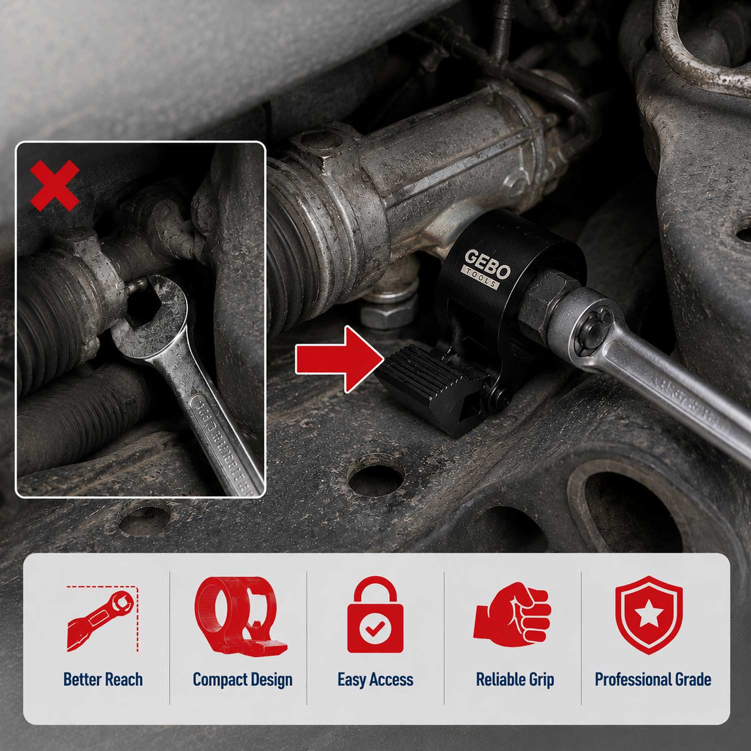 Cheie pentru bieleta de directie 27-42 mm GEBO TOOLS