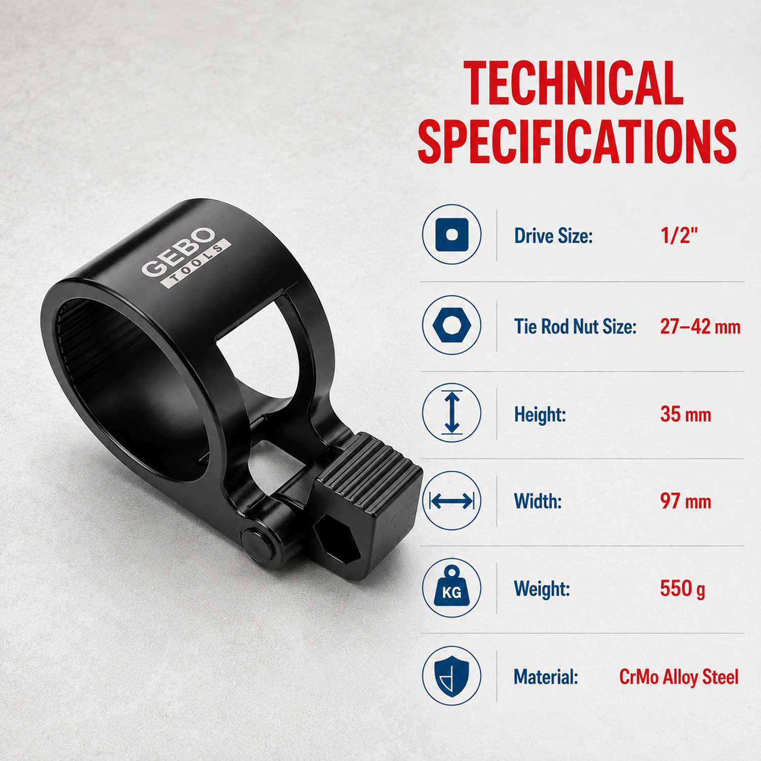 Cheie pentru bieleta de directie 27-42 mm GEBO TOOLS