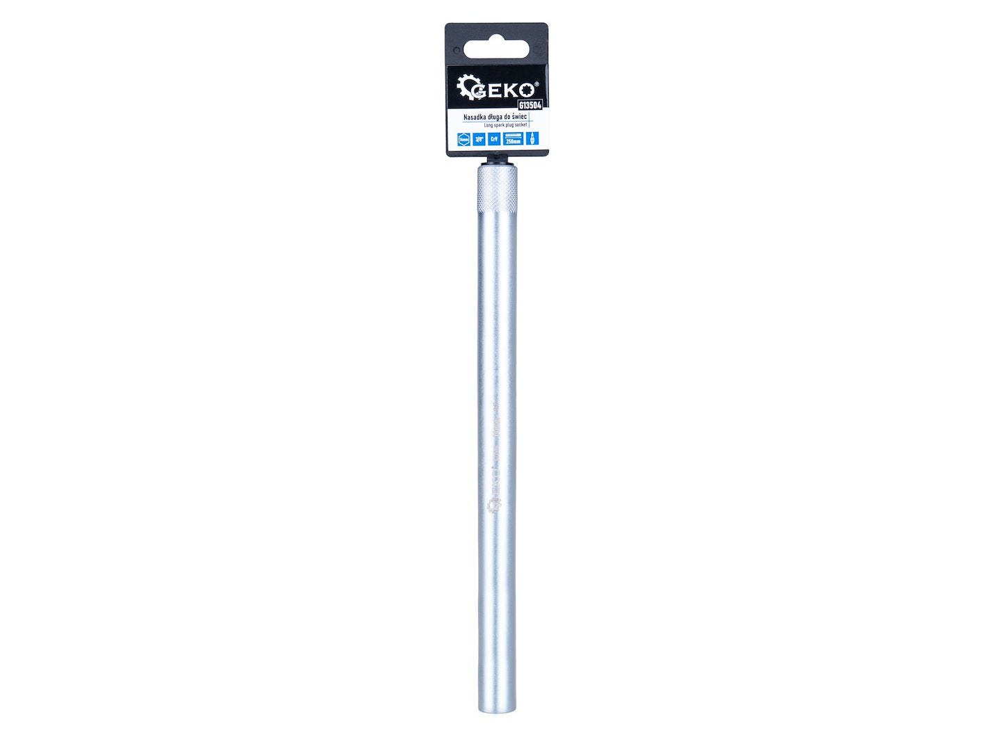 Cheie tubulara lunga pentru bujii 14mm 3/8 250mm, pereti subtiri CRV - GEKO